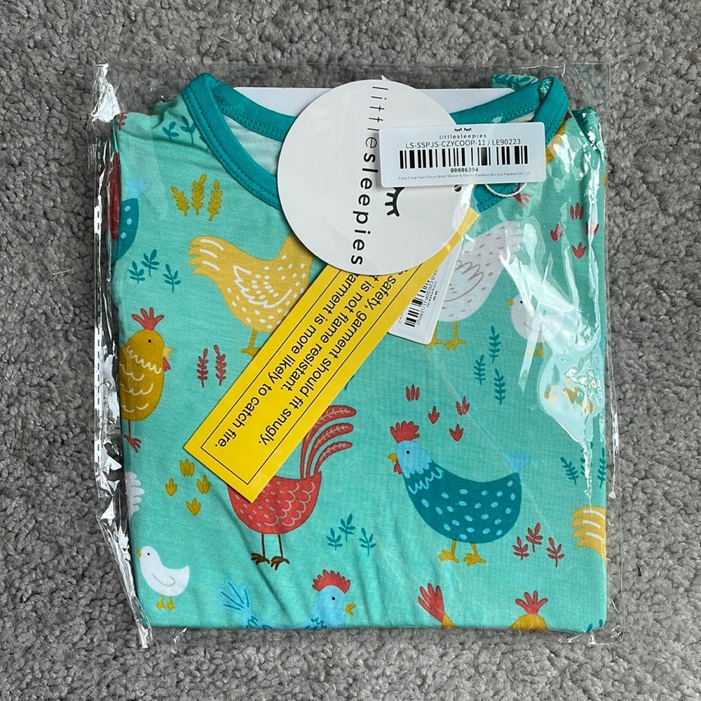 NWT Little Sleepies Cozy Coop 2T shorts & short sleeve pajama set